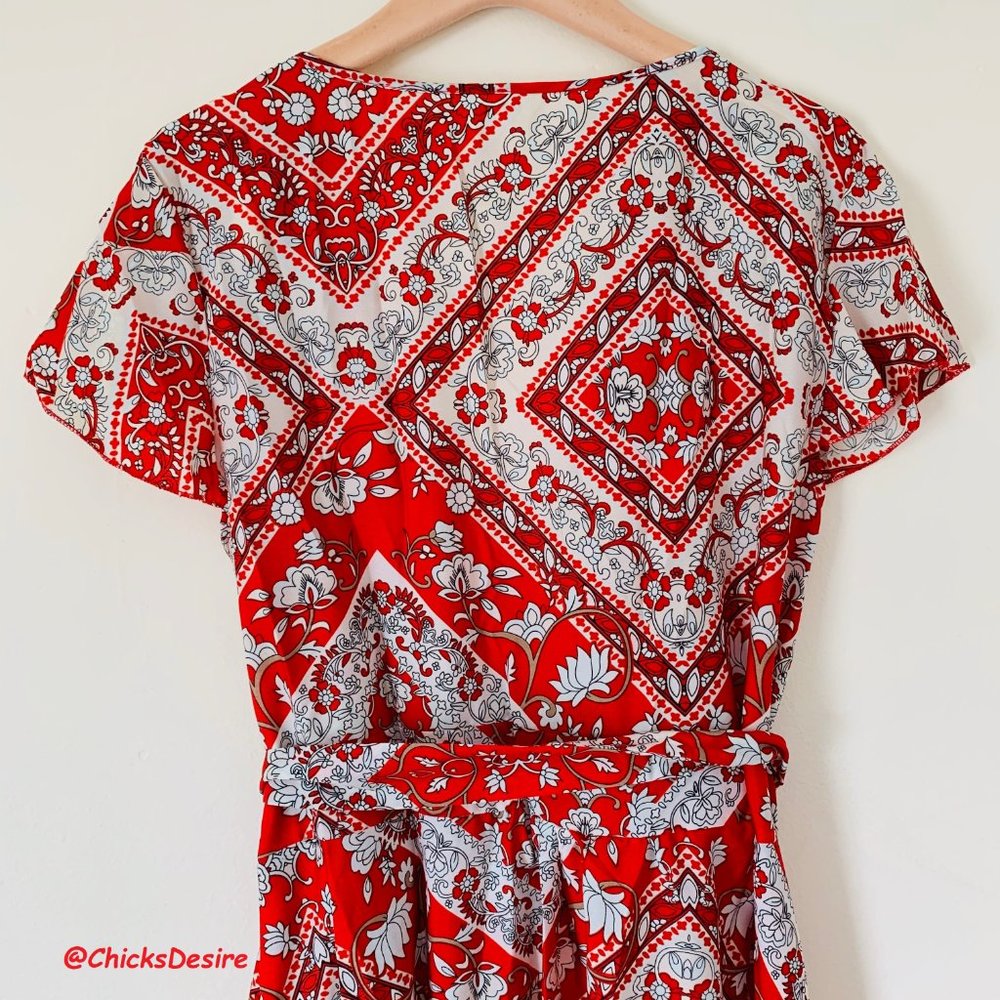 🆕Gypsy Bohemian Summer V-neck Maxi Printed Dress - Picture 10 of 13